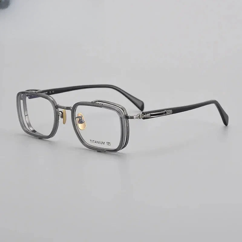 Women's Square Full Rim Titanium Prescription Glasses 720055 — view 7 | Rx Spectacle