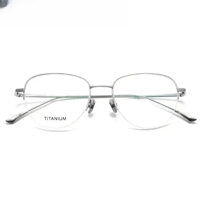 Women's Polygon Semi-Rimless Titanium Prescription Glasses 45010 — view 5 | Rx Spectacle