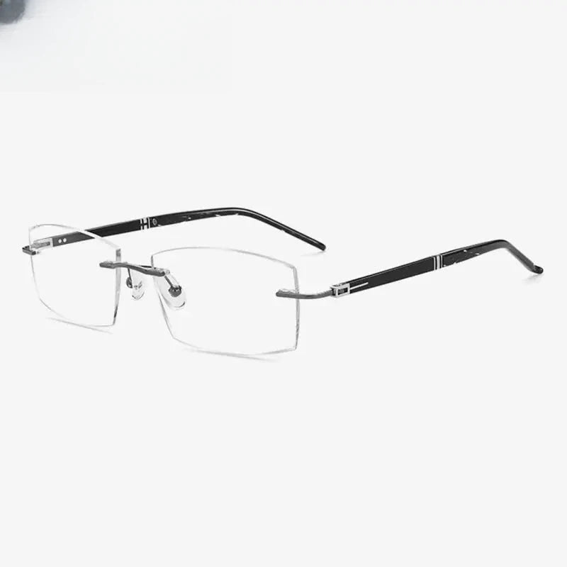 Men's Square Rimless Titanium Prescription Glasses 520566 — view 3 | Rx Spectacle
