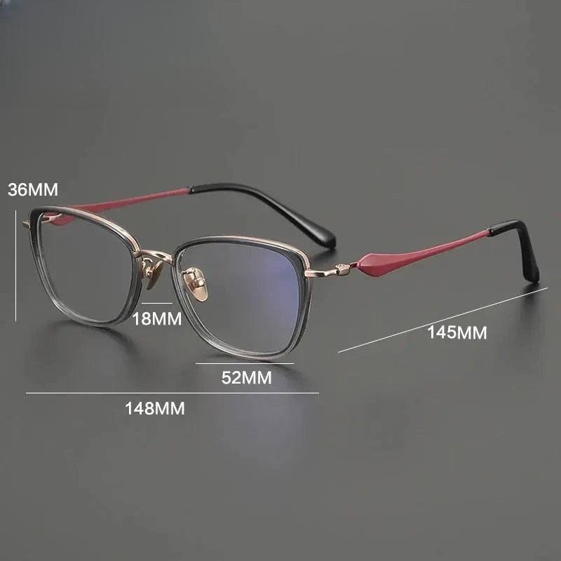 Unisex Cat Eye Full Rim Titanium Prescription Glasses Gxyj2027 — view 2 | Rx Spectacle