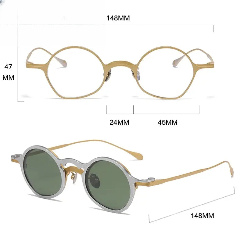 Unisex Round Full Rim Titanium Clip-On Prescription Glasses 1485 — view 5 | Rx Spectacle