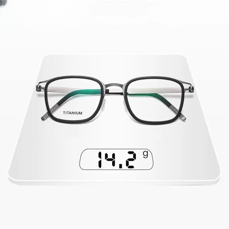 Unisex Square Full Rim Titanium Prescription Glasses 9912 — view 10 | Rx Spectacle