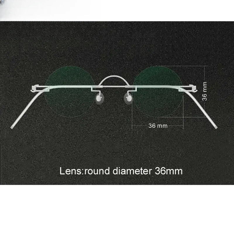 Unisex Round Rimless Stainless Steel Reading Glasses 40145 — view 6 | Rx Spectacle