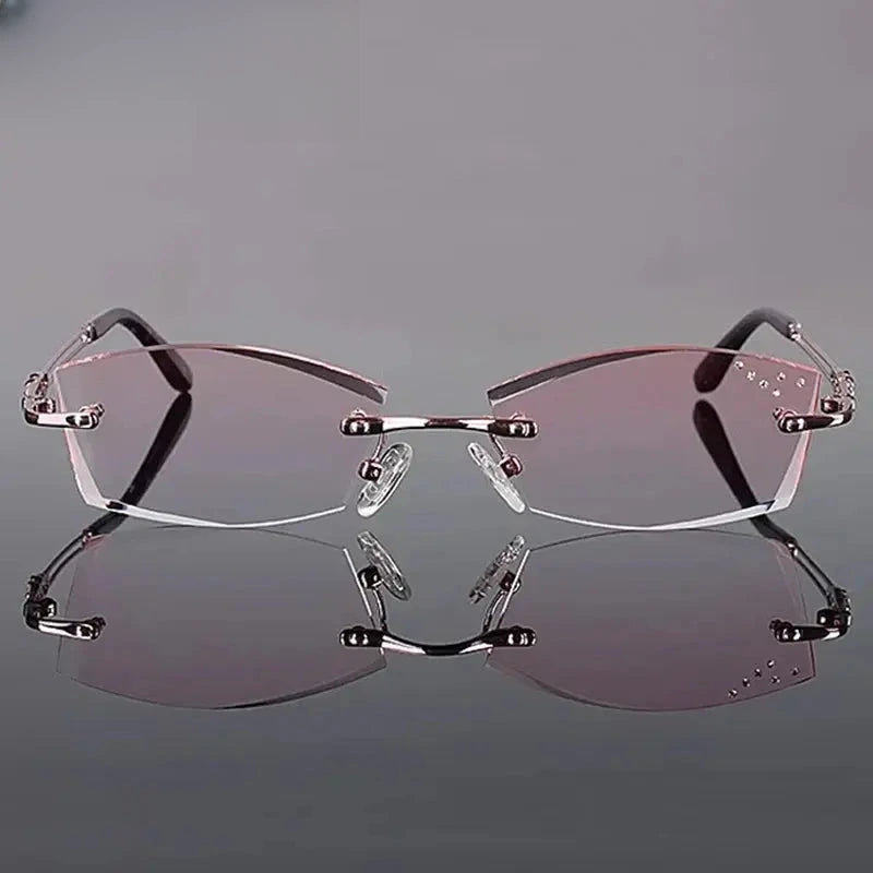 Women's Square Rimless Titanium Prescription Glasses 710056 — view 3 | Rx Spectacle