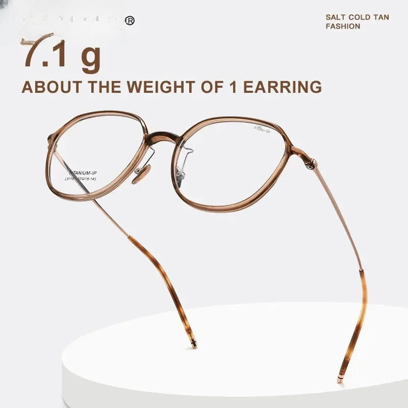 Women's Oval Full Rim Titanium Reading Glasses 9116 — view 4 | Rx Spectacle