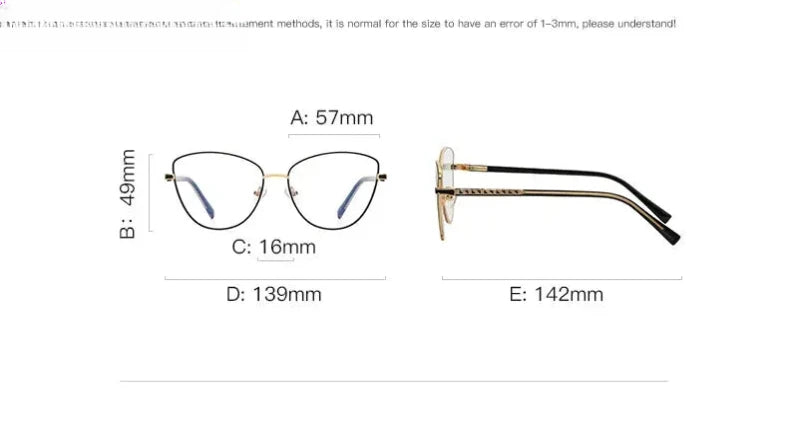 Women's Cat Eye Full Rim Alloy Reading Glasses 3067 — view 13 | Rx Spectacle