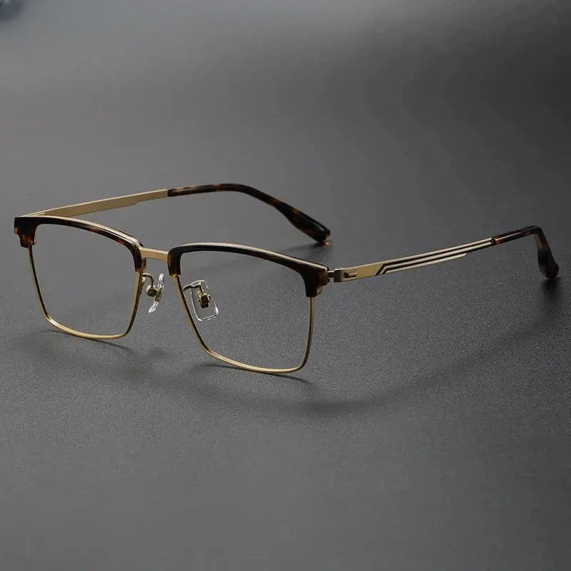 Unisex Square Full Rim Titanium Prescription Glasses 63060 — view 3 | Rx Spectacle