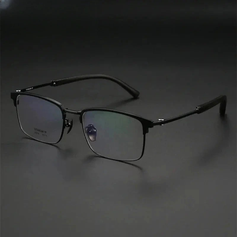 Unisex Square Full Rim Titanium Prescription Glasses 402336 — view 5 | Rx Spectacle