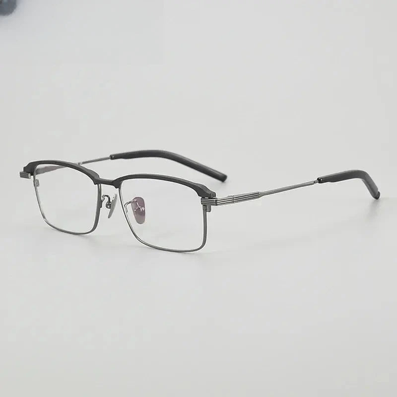 Unisex Square Full Rim Titanium Oversized Prescription Glasses 38941 — view 6 | Rx Spectacle