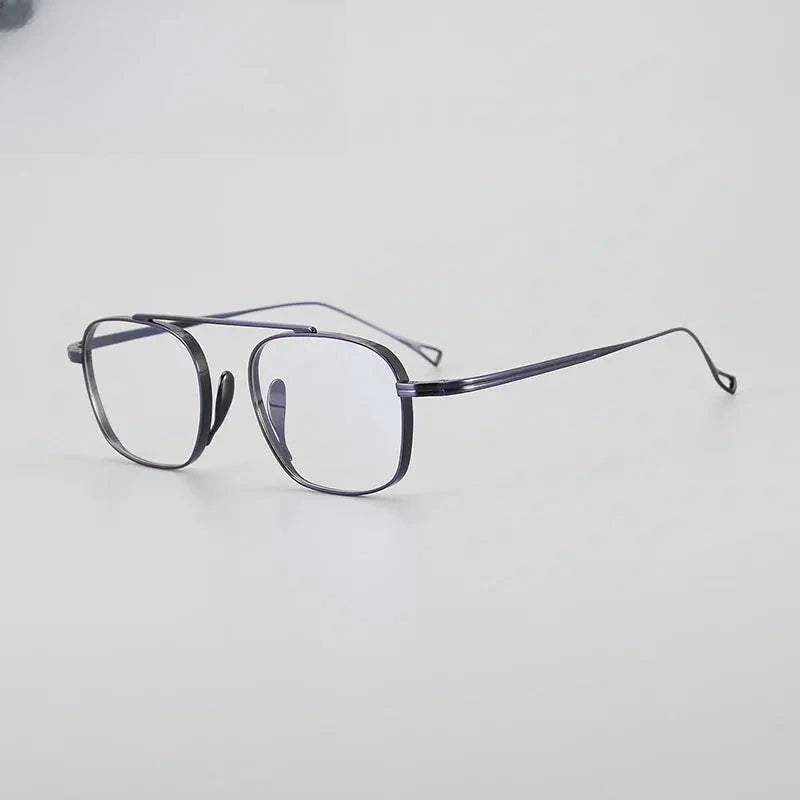 Unisex Square Full Rim Titanium Prescription Glasses Gxyj1474 — view 10 | Rx Spectacle