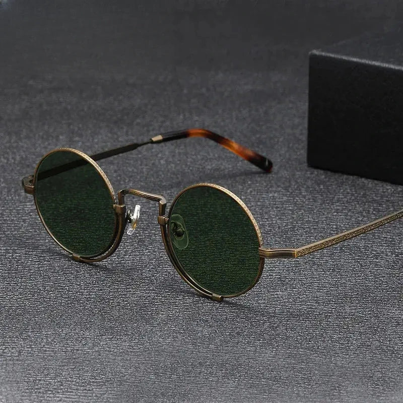 Unisex Round Full Rim Titanium Prescription Glasses 5919 — view 2 | Rx Spectacle