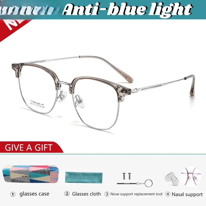 Women's Square Full Rim Titanium Reading Glasses V8151 — view 11 | Rx Spectacle