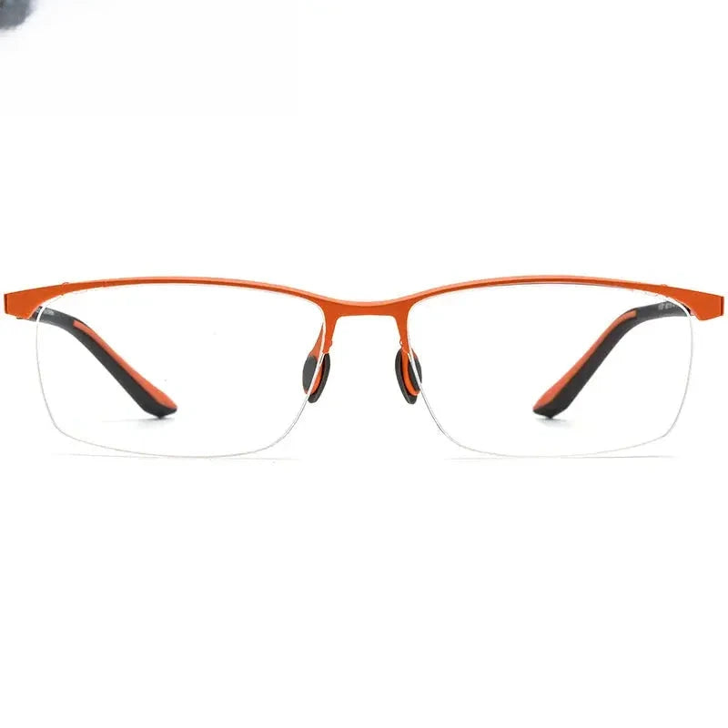 Unisex Browline Semi-Rimless Titanium Prescription Glasses 17301 — view 1 | Rx Spectacle