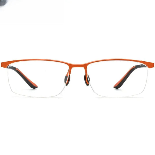 Unisex Browline Semi-Rimless Titanium Prescription Glasses 17301 — view 1 | Rx Spectacle