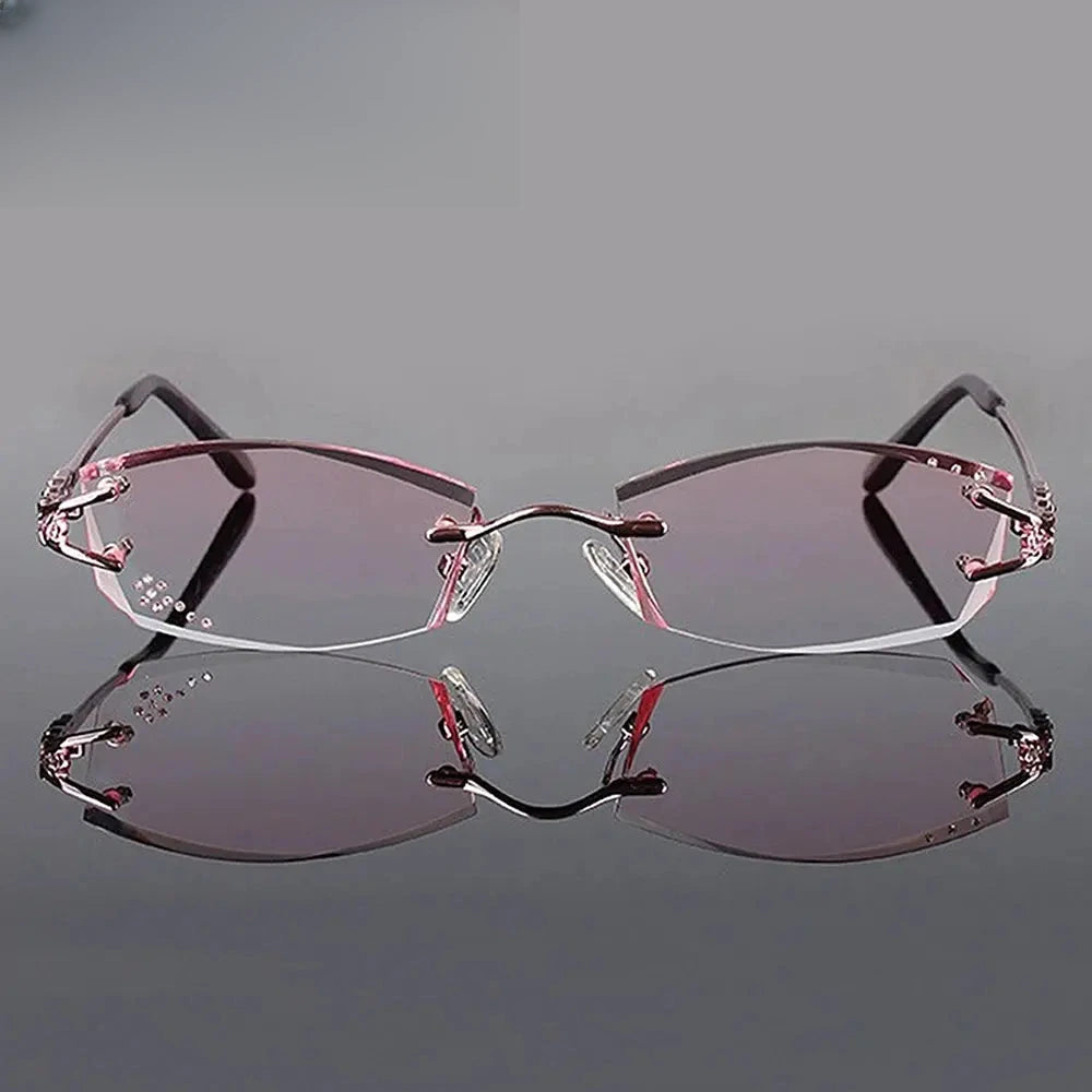 Women's Oval Rimless Titanium Prescription Glasses 166028 — view 5 | Rx Spectacle