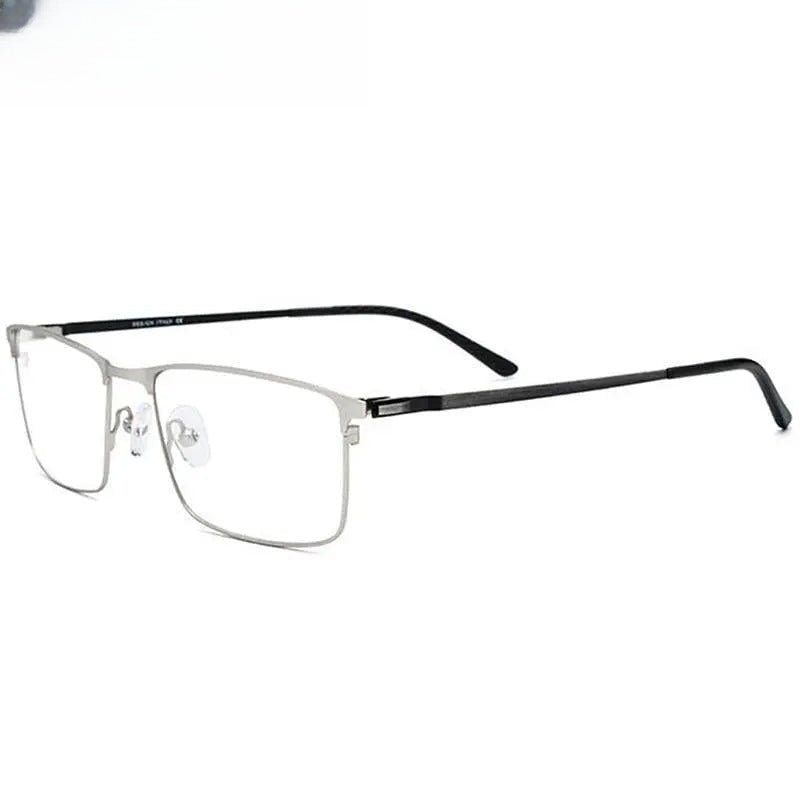 Men's Square Full Rim Titanium Prescription Glasses 9847 — view 10 | Rx Spectacle