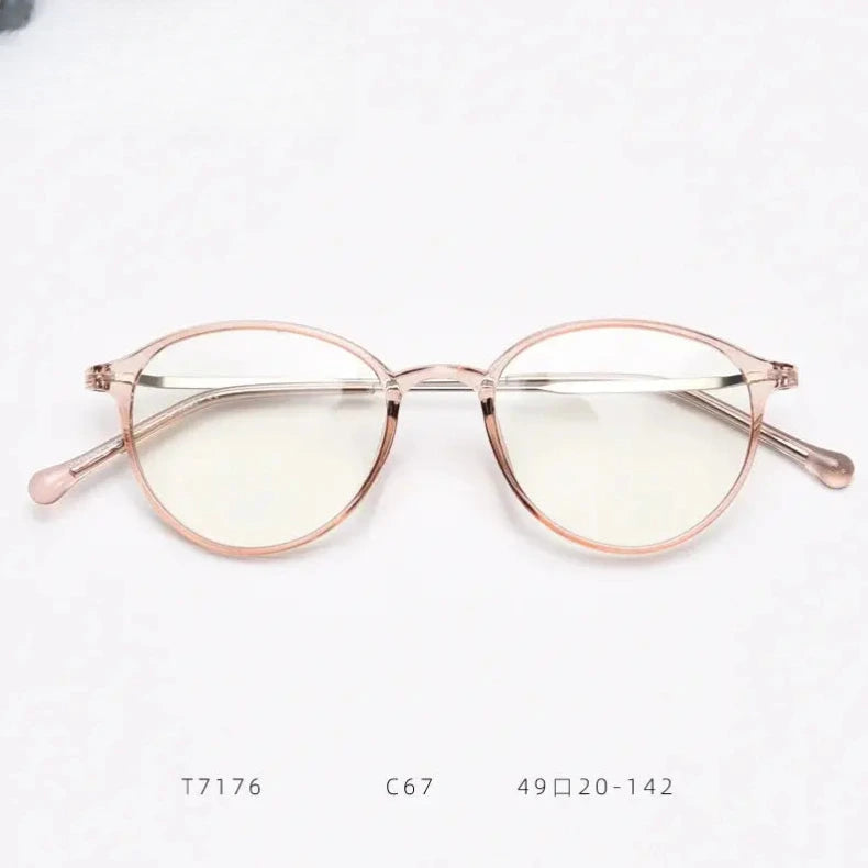 Women's Round Full Rim Titanium Prescription Glasses 71764 — view 4 | Rx Spectacle