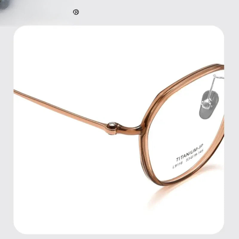Women's Oval Full Rim Titanium Reading Glasses 9116 — view 5 | Rx Spectacle