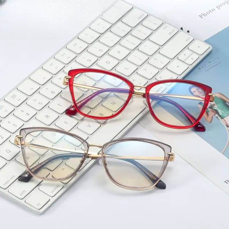 Women's Cat Eye Full Rim TR90 Prescription Glasses 95290 — view 1 | Rx Spectacle
