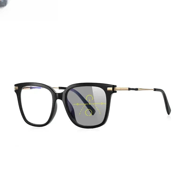 Women's Square Full Rim Titanium Reading Glasses 2129 — view 7 | Rx Spectacle