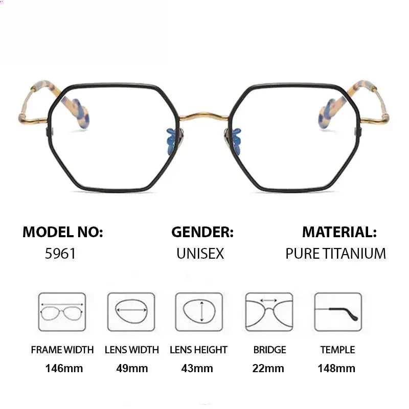 Unisex Square Full Rim Titanium Prescription Glasses 35961 — view 2 | Rx Spectacle