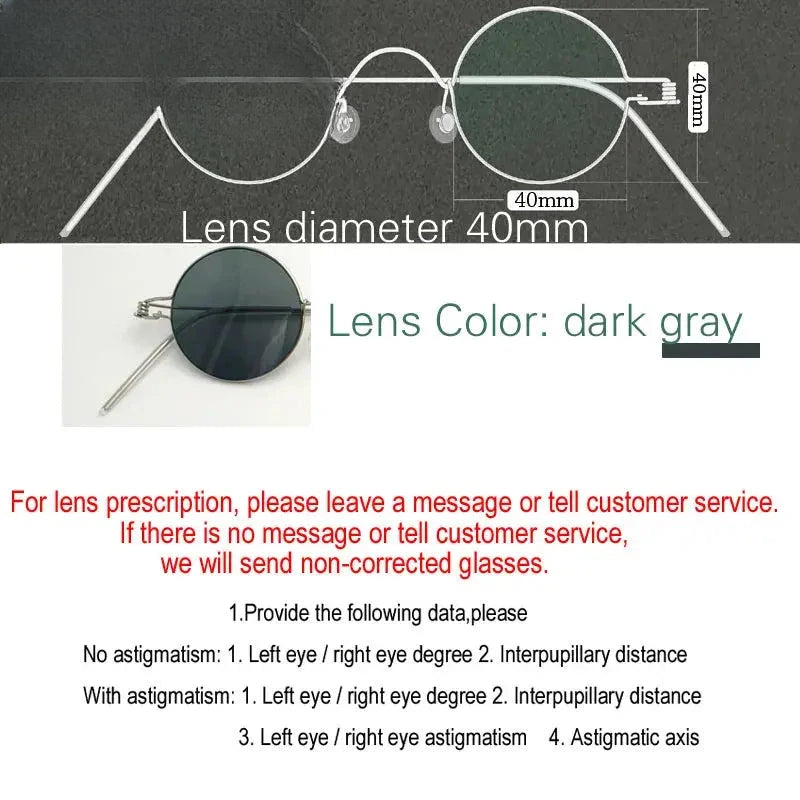 Unisex Round Full Rim Stainless Steel Prescription Glasses 14132 — view 3 | Rx Spectacle