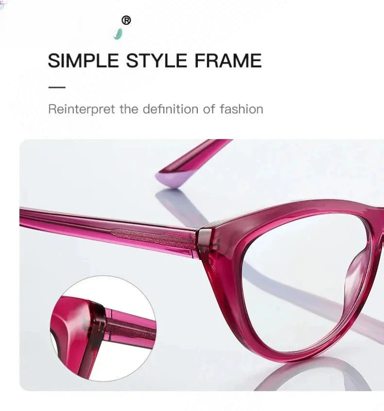 Women's Cat Eye Full Rim TR90 Reading Glasses 2149 — view 3 | Rx Spectacle