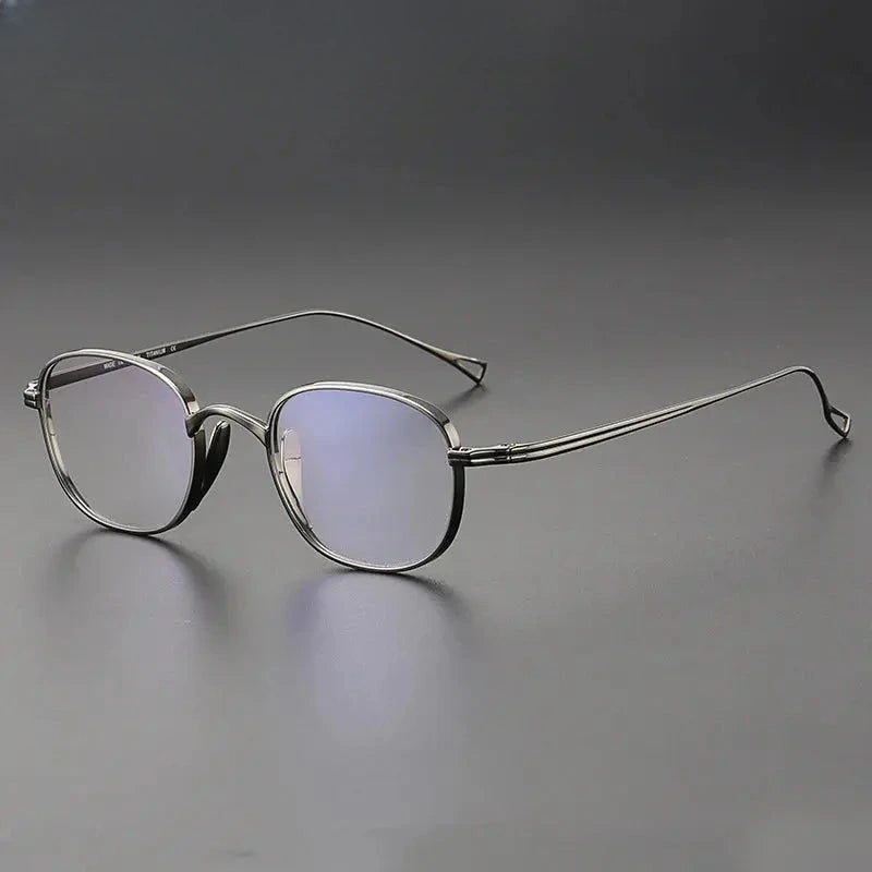 Unisex Square Full Rim Titanium Prescription Glasses 842114 — view 4 | Rx Spectacle