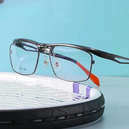 Unisex Square Full Rim Titanium Prescription Glasses 72969 — view 1 | Rx Spectacle