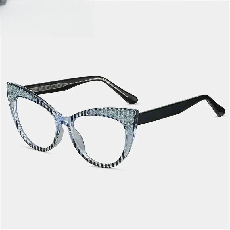 Women's Cat Eye Full Rim Titanium Prescription Glasses 87274 — view 3 | Rx Spectacle