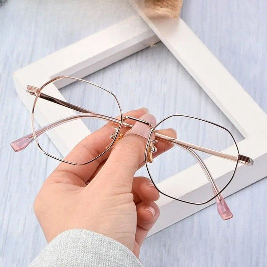 Unisex Polygon Full Rim Titanium Prescription Glasses T3903 — view 1 | Rx Spectacle