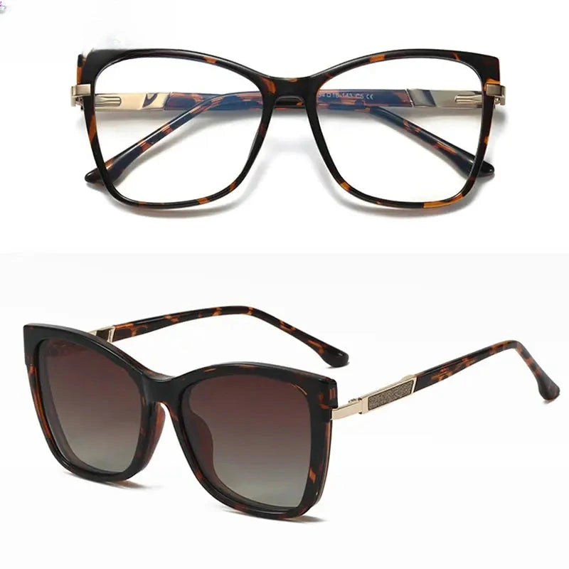 Women's Cat Eye Full Rim Titanium Clip-On Reading Glasses 860032 — view 6 | Rx Spectacle