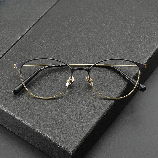 Women's Oval Full Rim Titanium Prescription Glasses 22004 — view 1 | Rx Spectacle