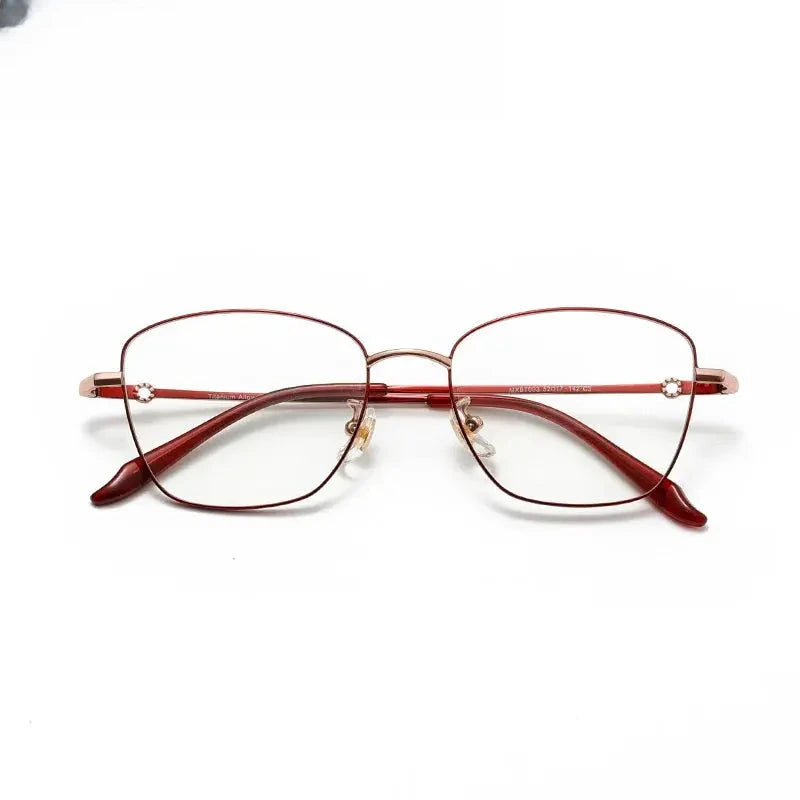 Women's Cat Eye Full Rim Titanium Prescription Glasses 842003 — view 1 | Rx Spectacle
