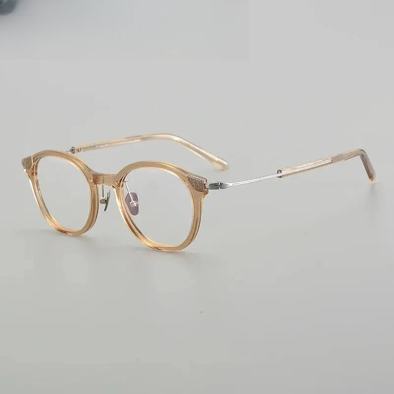 Unisex Round Full Rim Titanium Prescription Glasses 611013 — view 5 | Rx Spectacle