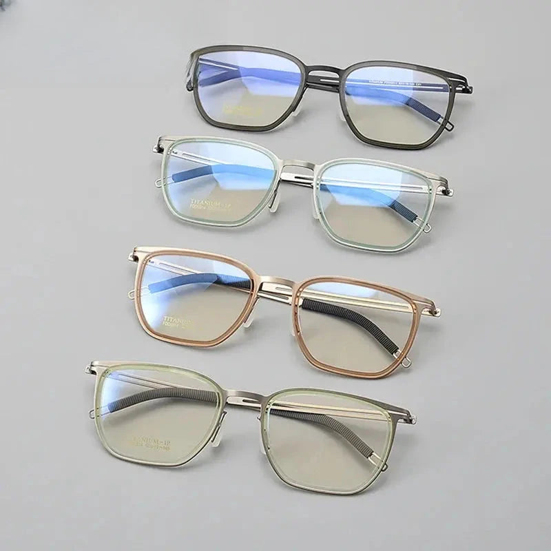 Unisex Square Full Rim Titanium Prescription Glasses 8814 — view 5 | Rx Spectacle