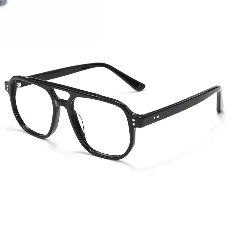 Men's Square Full Rim Acetate Double Bridge Prescription Glasses 671001 — view 3 | Rx Spectacle