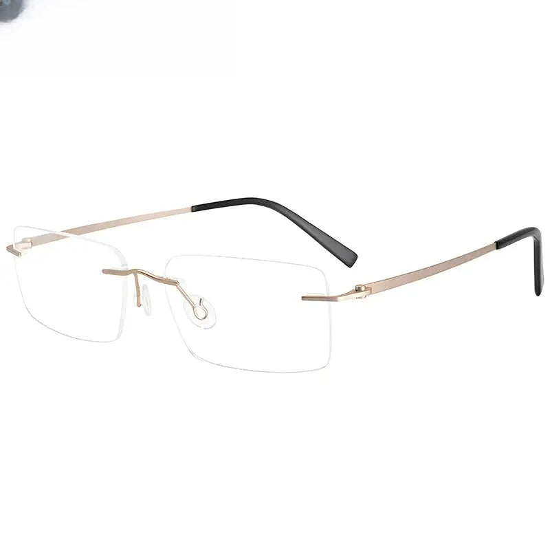 Women's Square Rimless Titanium Prescription Glasses 45007 — view 1 | Rx Spectacle