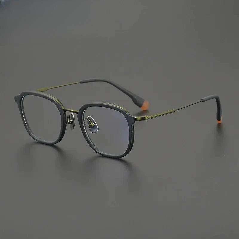 Unisex Square Full Rim Titanium Prescription Glasses Gxyj2805 — view 3 | Rx Spectacle