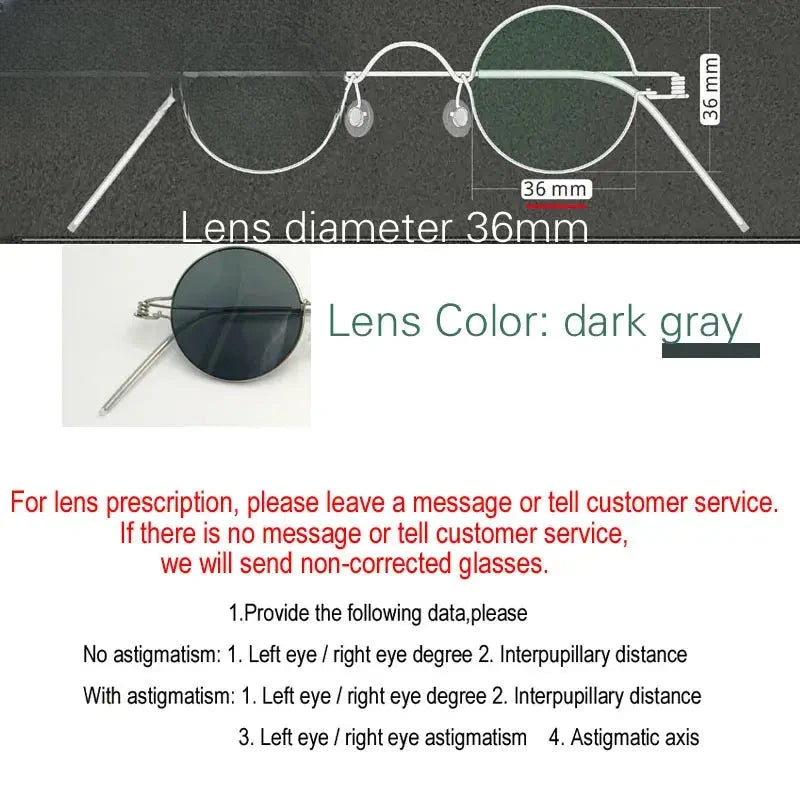 Unisex Round Full Rim Stainless Steel Prescription Glasses 14132 — view 11 | Rx Spectacle