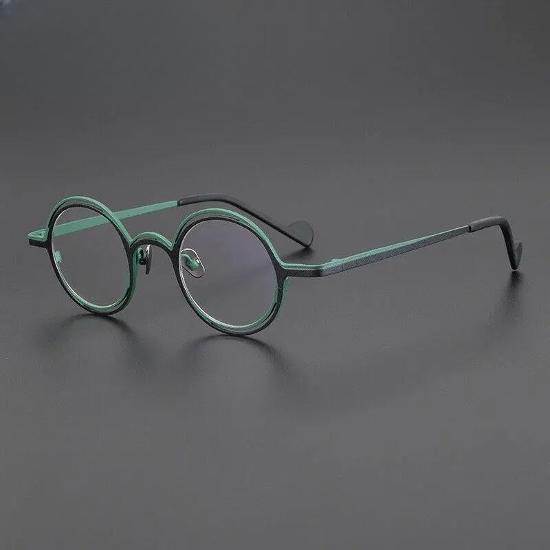 Unisex Round Full Rim Titanium Prescription Glasses Gxyj999 — view 9 | Rx Spectacle
