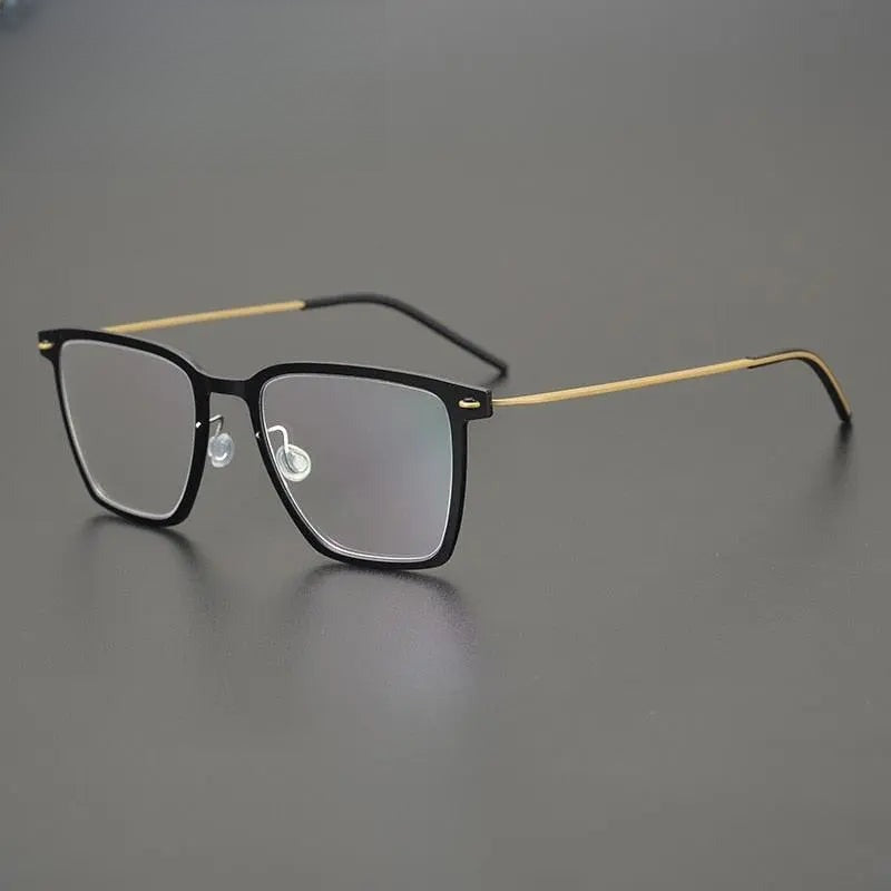 Unisex Square Full Rim Titanium Prescription Glasses Gxyj950 — view 8 | Rx Spectacle