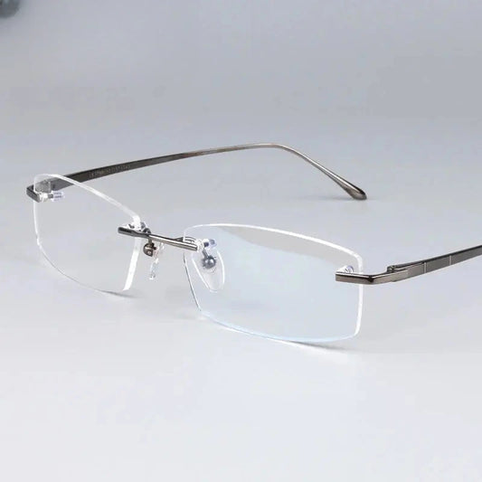 Women's Square Rimless Titanium Prescription Glasses 63794 — view 1 | Rx Spectacle