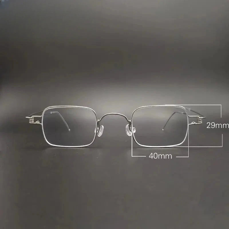 Unisex Square Full Rim Stainless Steel Screwless Reading Glasses 14140 — view 3 | Rx Spectacle
