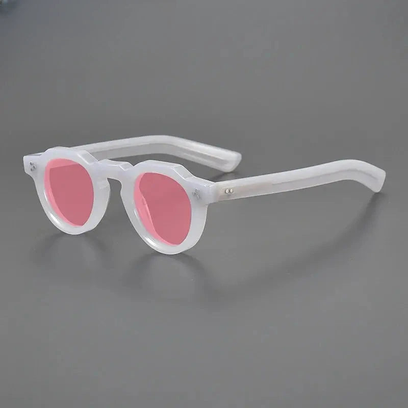 Unisex Round Full Rim Acetate Flat Top Prescription Glasses M002 — view 27 | Rx Spectacle
