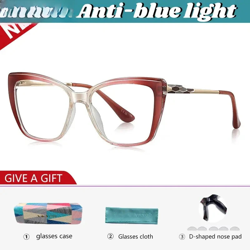 Women's Square Full Rim Titanium Reading Glasses 97229 — view 4 | Rx Spectacle