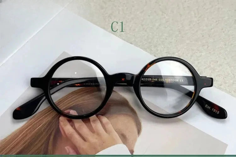 Unisex Round Full Rim Acetate Prescription Glasses 4225e — view 7 | Rx Spectacle