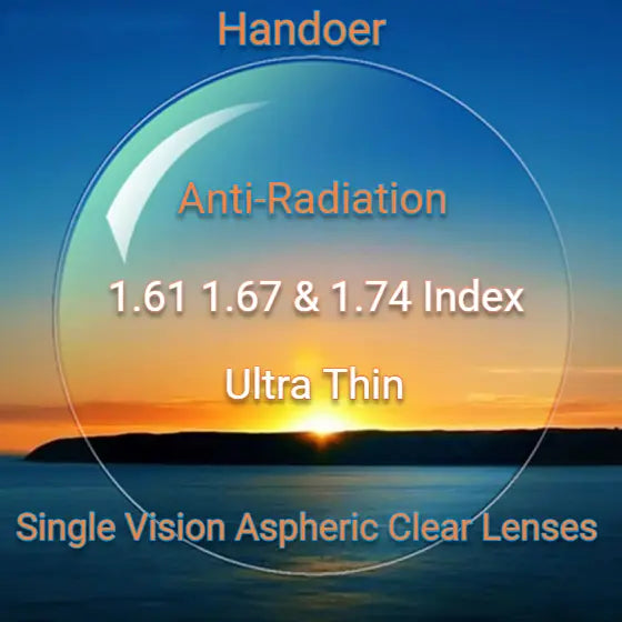 Single Vision Ultra Thin Anti Radiation Clear Lenses — view 1 | Rx Spectacle