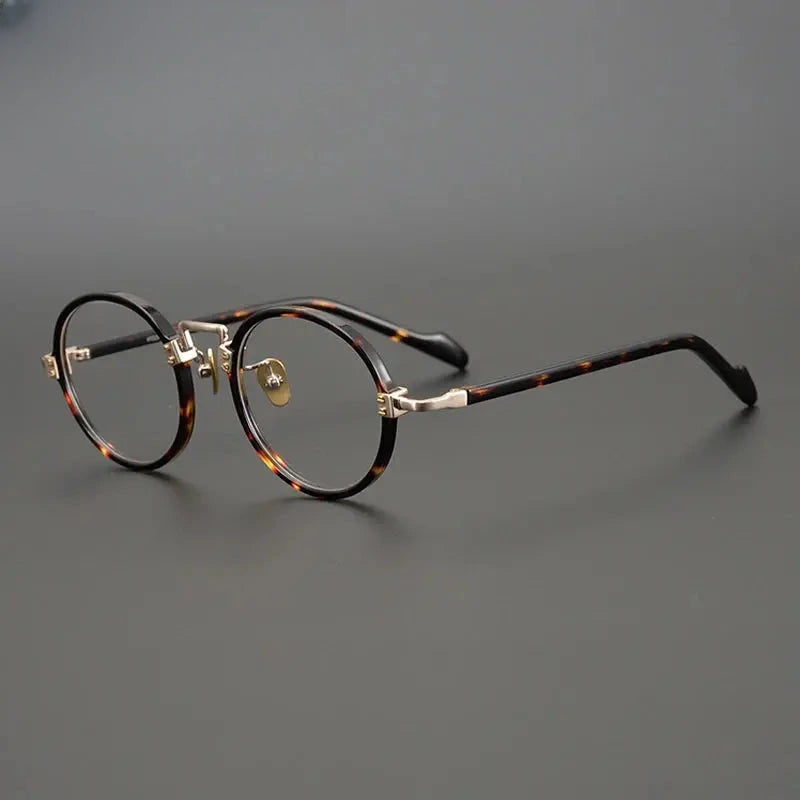 Unisex Round Full Rim Titanium Prescription Glasses Gxyj383 — view 13 | Rx Spectacle