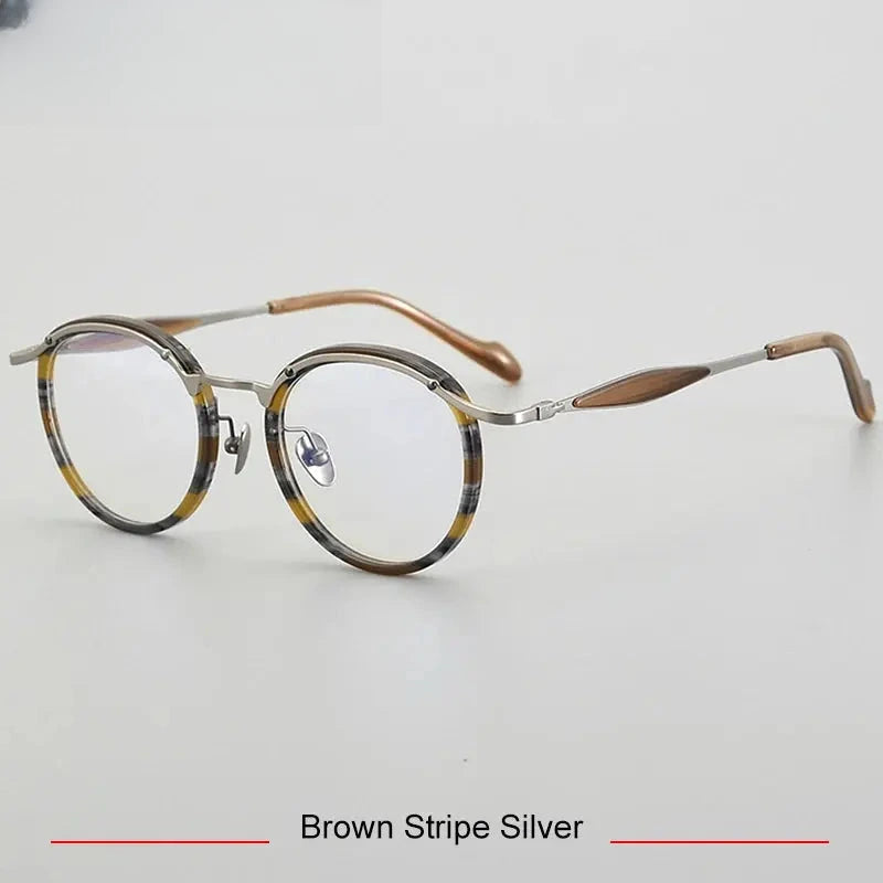 Unisex Oval Full Rim Titanium Prescription Glasses 46062 — view 3 | Rx Spectacle